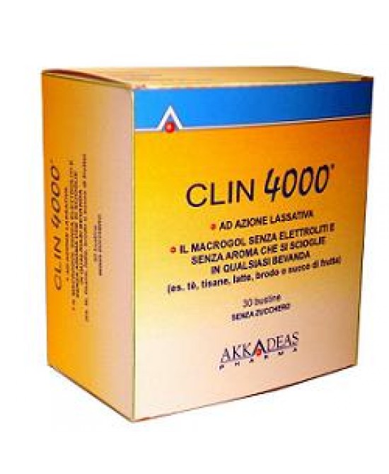 CLIN 4000 LASSATIVO 30 BUSTINE MONOUSO 10 G SENZA ZUCCHERO - Gruppofarmastore.it
