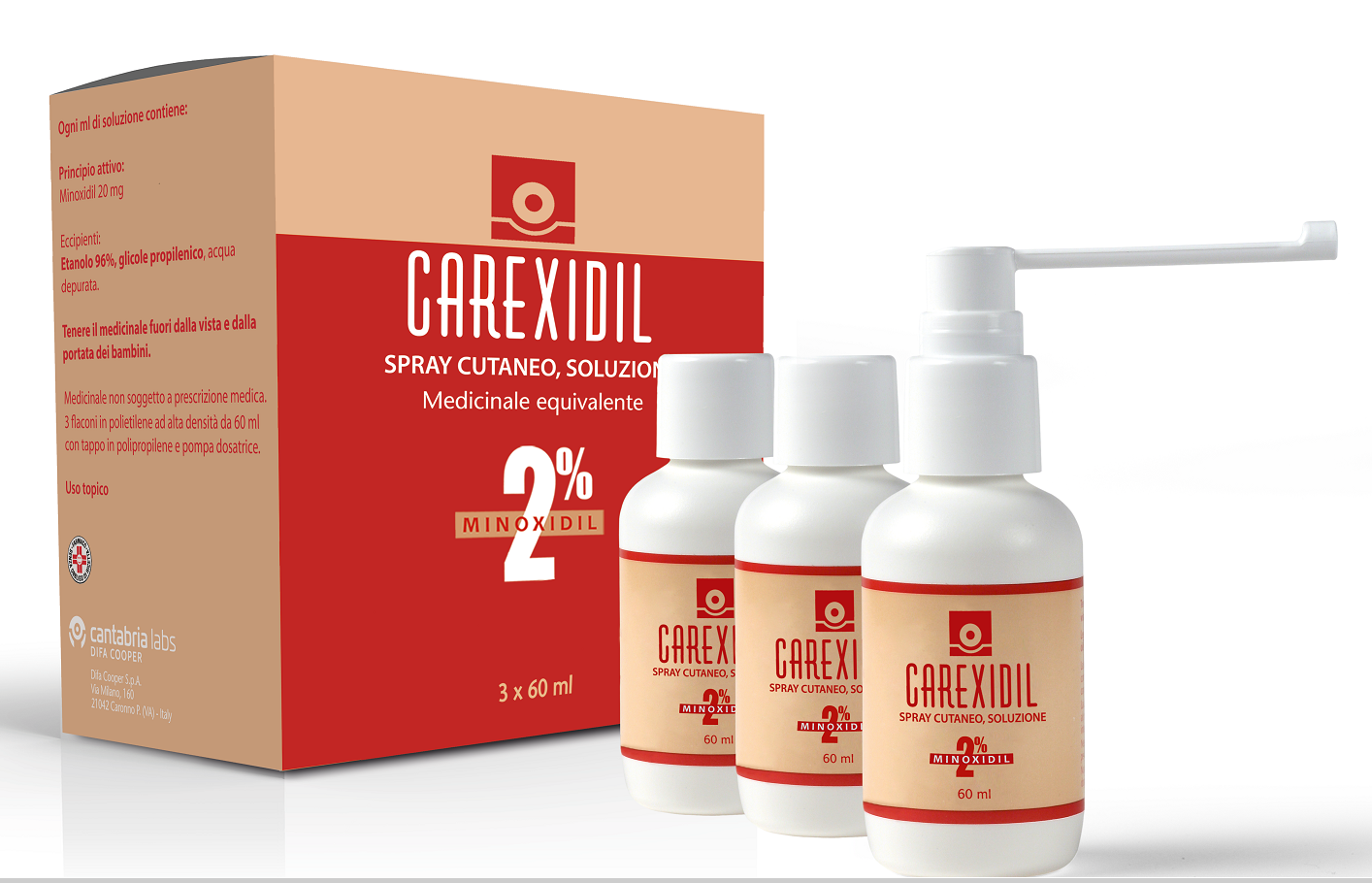 CAREXIDIL*3FL SOLUZ CUT 60ML2% - Gruppofarmastore.it