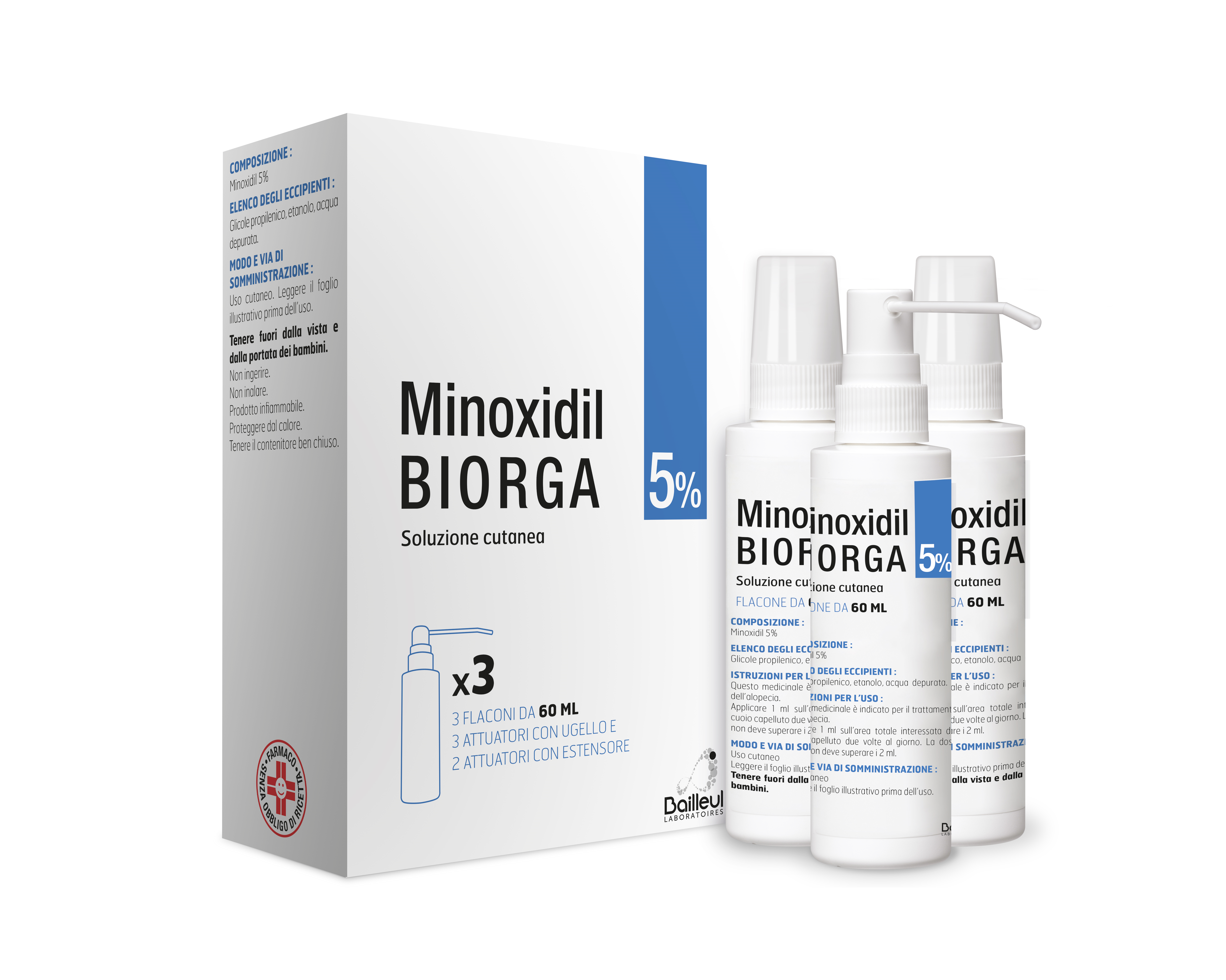 MINOXIDIL BIORGA*SOL CUT 3FL5% - Gruppofarmastore.it