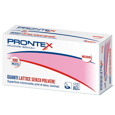 PRONTEX GUANTO IN LATTICE SENZA POLVERE MEDIO 100 PEZZI - Gruppofarmastore.it