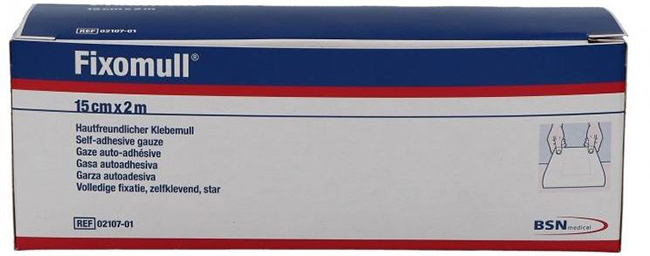 FASCIA AUTOADESIVA IPOALLERGENICA FISSAGGIO SU AMPIA SUPERFICIE FIXOMULL. SUPPORTO IN GARZA DI VISCOSA COLORE BIANCO MASSA IN POLICARBONATO SENZA RESINE E GOMME NATURALI. 15X1000CM - Gruppofarmastore.it