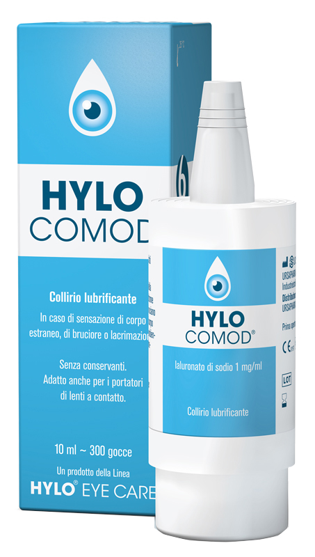 HYLO-COMOD GOCCE OCULARI IALURONATO DI SODIO 0,1%  FLACONCINO 10 ML - Gruppofarmastore.it
