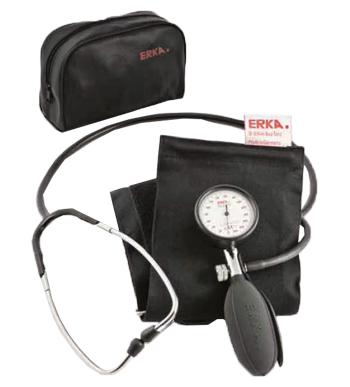 SFIGMOMANOMETRO ANEROIDE KOBITEST ERKA CON FONENDOSCOPIO INCORPORATO NEL BRACCIALE MANOMETRO DI PRECISIONE IN ALLUMINIO ANODIZZATO  SCARICO DELL'ARIA TRAMITE VALVOLA A VITE - Gruppofarmastore.it