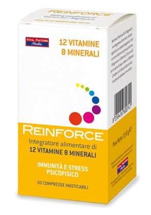 REINFORCE 12 VITAMINE + 8 MINERALI 30 COMPRESSE MASTICABILI - Gruppofarmastore.it