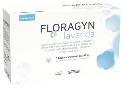 LAVANDA VAGINALE A BASE DI LATTOBACILLI LISATI FLORAGYN LAVANDA 140ML 5FLACONI - Gruppofarmastore.it