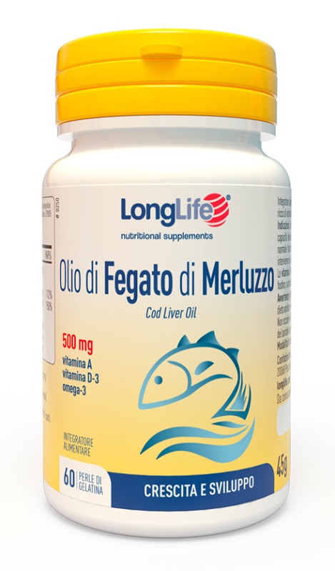 LONGLIFE OLIO FEGATO MERLUZZO 500 MG 60 PERLE - Gruppofarmastore.it
