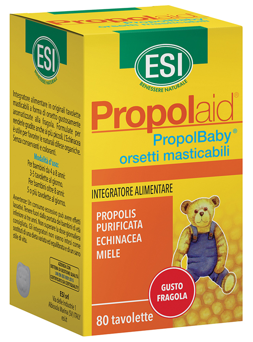 ESI PROPOLAID PROPOLBABY ORSETTI 80 COMPRESSE MASTICABILI - Gruppofarmastore.it
