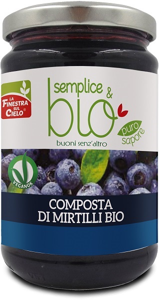 COMPOSTA DI MIRTILLI BIO CON POLPA DI MELA 320 G - Gruppofarmastore.it