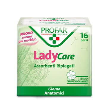LADYCARE ASSORBENTI GIORNO ANATOMICO 16 PEZZI PROFAR - Gruppofarmastore.it
