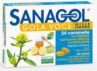 SANAGOL GOLA VOCE MIELE LIMONE 24 CARAMELLE - Gruppofarmastore.it