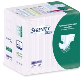PANNOLONE PER INCONTINENZA SERENITY SOFTDRY FORMATO MAXI TAGLIA LARGE 15 PEZZI - Gruppofarmastore.it