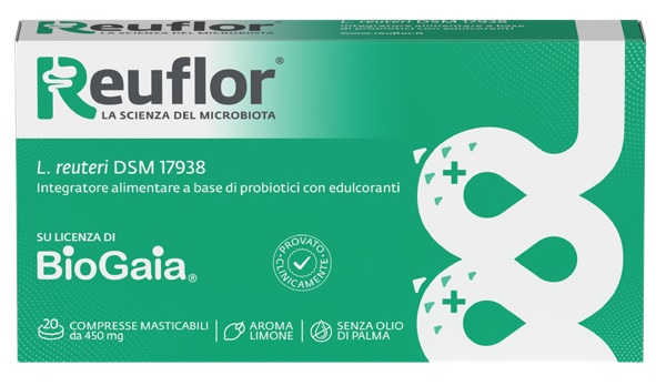 REUFLOR 20 COMPRESSE MASTICABILI AROMA LIMONE - Gruppofarmastore.it