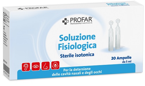 SOLUZIONE FISIOLOGICA STERILE ISOTONICA PROFAR 20 AMPOLLE DA 5 ML - Gruppofarmastore.it