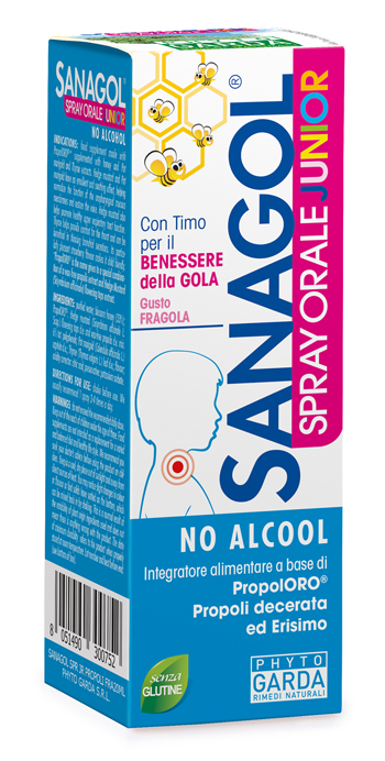 SANAGOL SPRAY JUNIOR PROPOLI FRAGOLA 20 ML - Gruppofarmastore.it