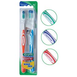 GUM SUPER TIP 463 COMPACT SPAZZOLINO MEDIO BONUS PACK 2 PEZZI - Gruppofarmastore.it