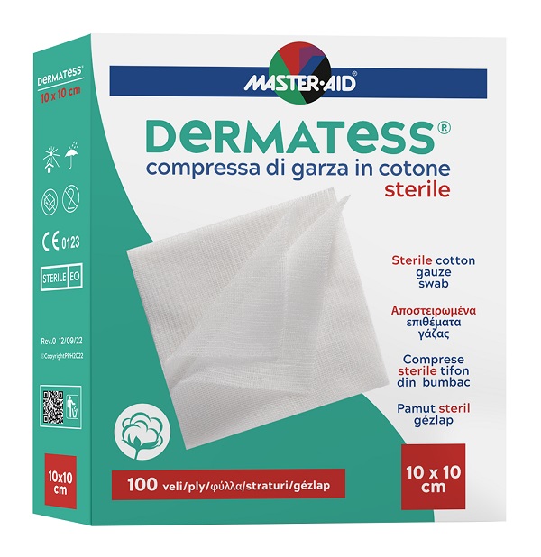 GARZA IDROFILA DERMATESS COT 10X10 100 PEZZI - Gruppofarmastore.it