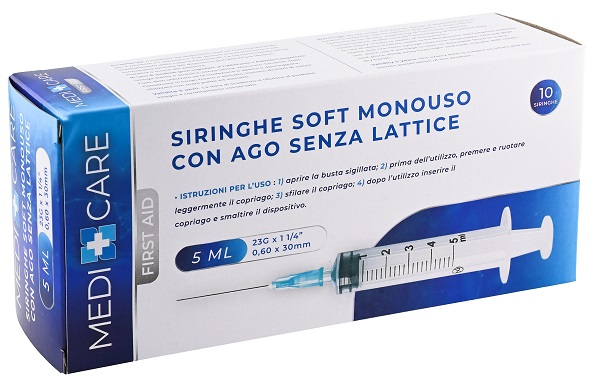 SIRINGA SOFT CAPACITA' 5ML AGO GAUGE 23 CONFEZIONE 10 PEZZI - Gruppofarmastore.it