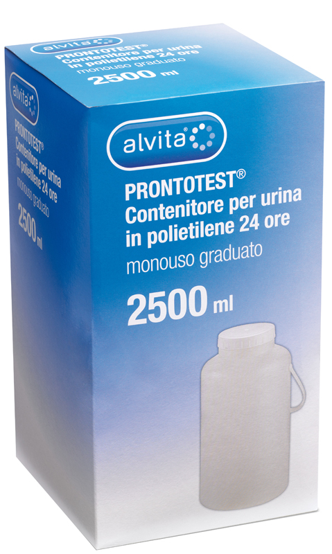 CONTENITORE PER URINA ALVITA PRONTOTEST IN POLIETILENE 24 ORE GRADUATO 2500ML - Gruppofarmastore.it