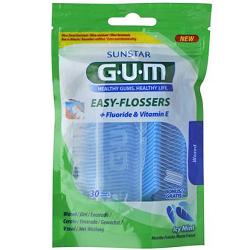 GUM EASY FLOSSERS FILO INTERDENTALE CON FORCELLA 30 PEZZI - Gruppofarmastore.it