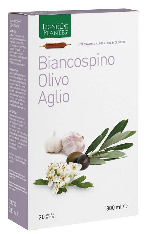 BIANCOSPINO OLIVO AGLIO BIOLOGICO 20 AMPOLLE BEVIBILI DA 15 ML - Gruppofarmastore.it