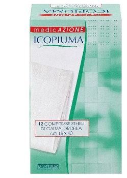 GARZA COMPRESSA IDROFILA ICOPIUMA 18X40CM 12 PEZZI - Gruppofarmastore.it