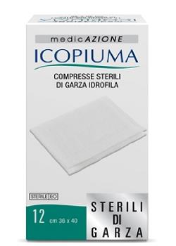 GARZA COMPRESSA IDROFILA ICOPIUMA 36X40CM 12 PEZZI - Gruppofarmastore.it