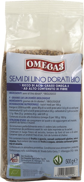 FSC OMEGA3 SEMI DI LINO DORATI BIO AD ALTO CONTENUTO DI FIBRA 500 G - Gruppofarmastore.it