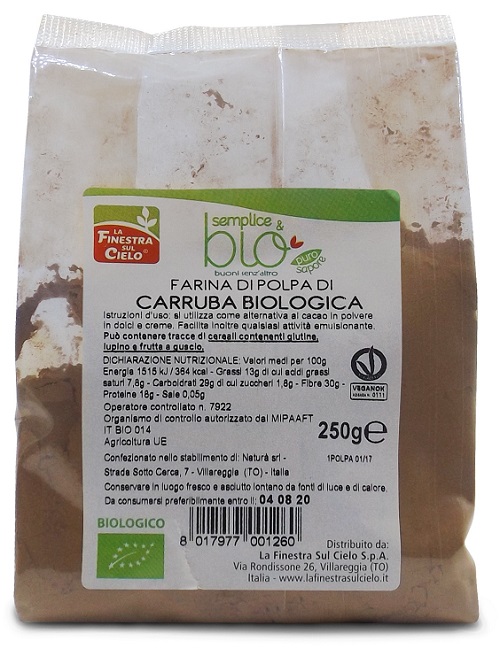 POLPA DI CARRUBA FARINA BIO 250 G - Gruppofarmastore.it