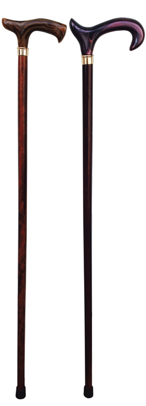 BASTONE LEGNO UOMO IMPUGNATURA FISIOLOGICA MARMORIZZATO LEGNO SCURO - Gruppofarmastore.it