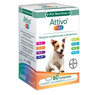 ATTIVO TABS ASTUCCIO DA 60 COMPRESSE ALTAMENTE APPETIBILI - Gruppofarmastore.it