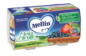 MELLIN OMOGENEIZZATO MELA MIRTILLO 100 G 2 PEZZI - Gruppofarmastore.it