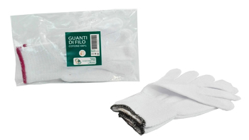 GUANTO DI FILO COTONE 100% BIANCO PER ALLERGIE DERMATOLOGICHE 8,5 1 PAIO - Gruppofarmastore.it