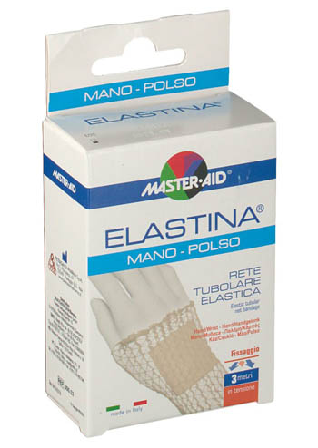 RETE TUBOLARE ELASTICA IPOALLERGENICA MASTER-AID ELASTINA MANO/POLSO 3 MT IN TENSIONE CALIBRO 3 CM - Gruppofarmastore.it