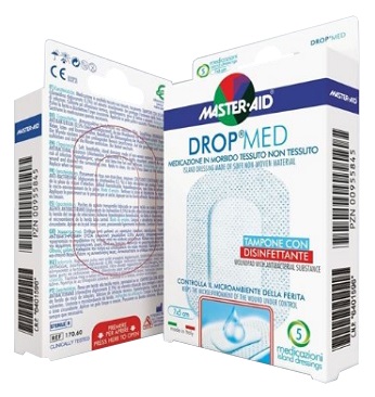 MEDICAZIONE COMPRESSA AUTOADESIVA DERMOATTIVA IPOALLERGENICA AERATA MASTER-AID DROP MED 7X5 5 PEZZI - Gruppofarmastore.it
