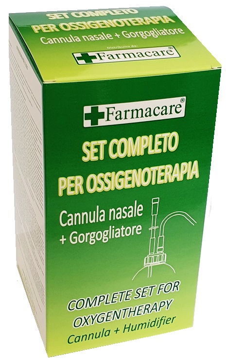 SET PER OSSIGENOTERAPIA CON SOSTEGNO A OCCHIALE MUNITO DI TUBO DI COLLEGAMENTO FLESSIBILE ANTIOTTURAMENTO ED UN GORGOGLIATORE PER UMIDUFUCAZIONE - Gruppofarmastore.it