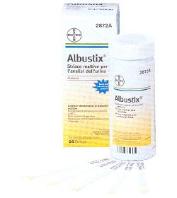 STRISCIA REATTIVA ALBUSTIX PER RICERCA DELLE PROTEINE NELLE URINE 50 PEZZI CODICE ARTICOLO 2872C - Gruppofarmastore.it