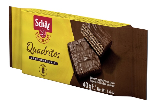 SCHAR QUADRITOS WAFER CON CACAO RICOPERTI DI CIOCCOLATO FONDENTE 40 G - Gruppofarmastore.it