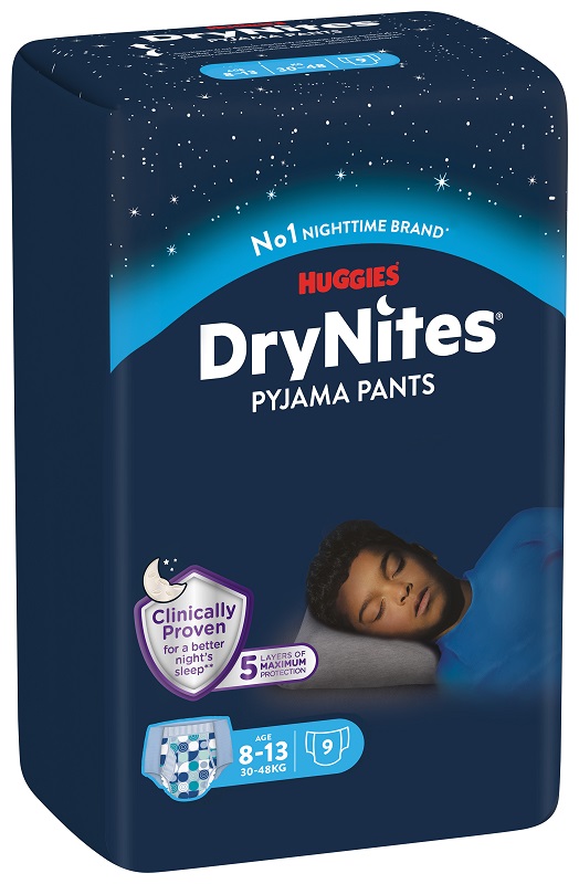 HUGGIES DRYNITES 8/15 ANNI BOY L 27/57KG PACCO SINGOLO 9 PEZZI - Gruppofarmastore.it
