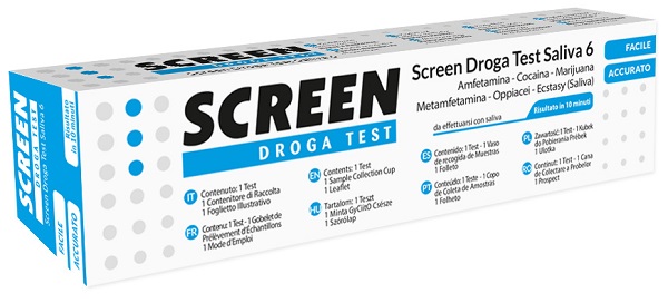 DROGA TEST CHE RILEVA 6 DROGHE TRAMITE SALIVA RISULTATO PER OGNI DROGA ANALIZZATA SCREEN DROGA TEST SALIVA 6 - Gruppofarmastore.it