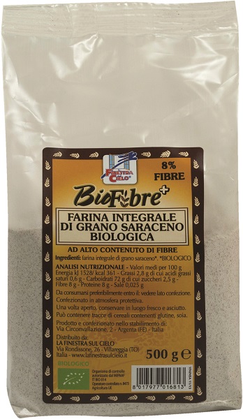 FSC BIOFIBRE+ FARINA INTEGRALE DI GRANO SARACENO BIO AD ALTO CONTENUTO DI FIBRA 500 G - Gruppofarmastore.it