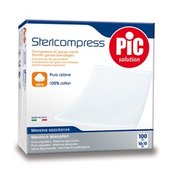 GARZA COMPRESSA IDROFILA PIC 10X10CM 4 STRATI 2 BUSTE 25 PEZZI FUSTELLA - Gruppofarmastore.it