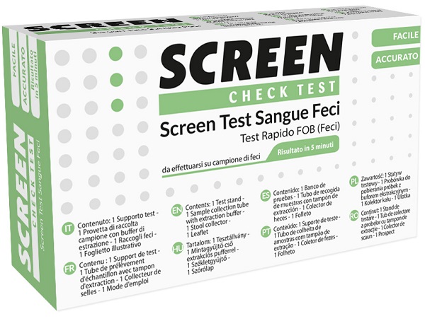 TEST RAPIDO CHE RILEVA LA PRESENZA DI SANGUE OCCULTO NELLE FECI 1 PEZZI SCREEN TEST SANGUE FECI 1 PEZZO - Gruppofarmastore.it