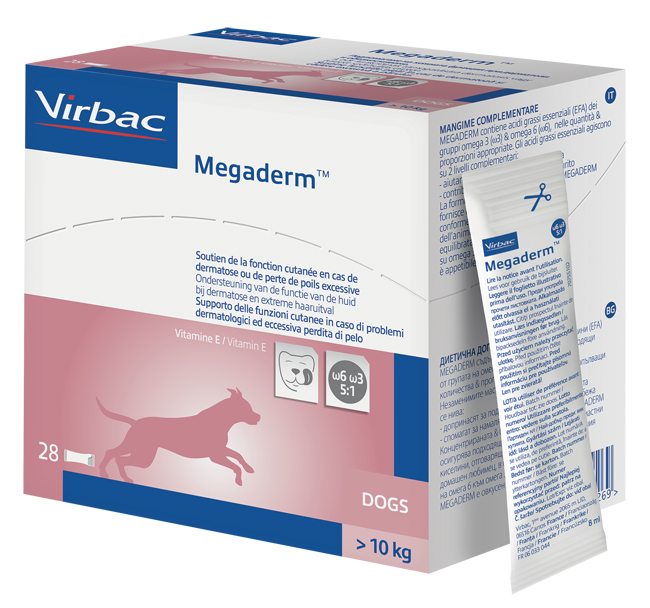 MEGADERM SUPPLEMENTO CANI SUPERIORI A 10 KG SCATOLA DA 28 SACCHETTI MONODOSE 4 ML - Gruppofarmastore.it