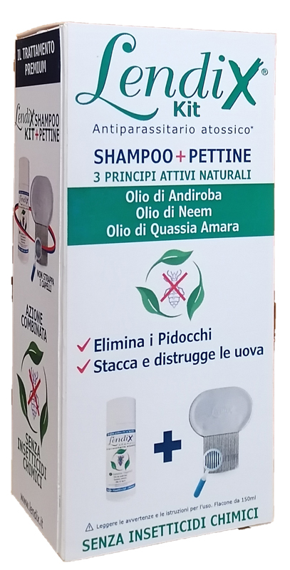 LENDIX KIT SHAMPOO 150ML + PETTINE PREMIUM ANTIPIDOCCHI - Gruppofarmastore.it