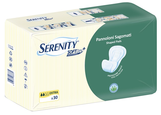 PANNOLONE PER INCONTINENZA SAGOMATO SERENITY SOFTDRY+ ALOE EXTRA 30 PEZZI - Gruppofarmastore.it