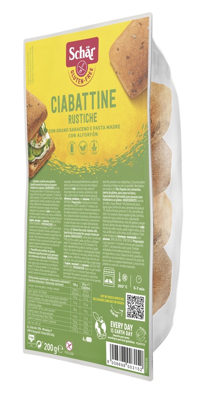 SCHAR CIABATTINE RUSTICHE SENZA LATTOSIO 200 G - Gruppofarmastore.it