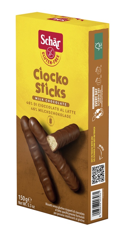 SCHAR CIOCKO STICK RICOPERTI DI CIOCCOLATO AL LATTE 150 G - Gruppofarmastore.it