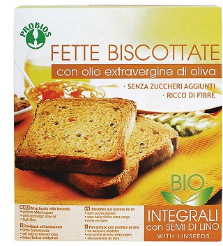 FETTE BISCOTTATE INTEGRALI AI SEMI DI LINO SENZA ZUCCHERO 270 G - Gruppofarmastore.it