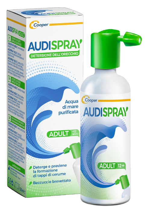AUDISPRAY ADULT SOLUZIONE DI ACQUA DI MARE IPERTONICA SPRAY SENZA GAS DETERSIONE ORECCHIO 50 ML - Gruppofarmastore.it