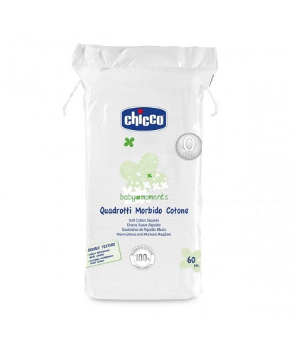 CHICCO BABY MOMENTS QUADROTTI MORBIDO COTONE 60 PEZZI - Gruppofarmastore.it